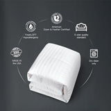 Hotel Grand Luxury White Down Comforter Twin Size, 600 Fill Power All Season Down Duvet Insert Twin, 500 Thread Count 100% Cotton Hotel Bedding Comforters with Stripe Pattern, Made in USA 68x90 Inch Hotel Grand