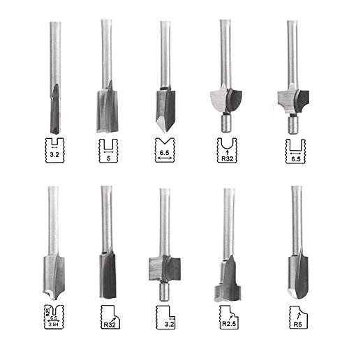 HSS Router Carbide Engraving Bits and Router Bit Set 1/8"(3.2mm) Shank HSS Rotary Router Bits Tool for DIY Woodworking Edge Grooving Wood Deburring Engraving and Milling,20 Pcs SaferCCTV