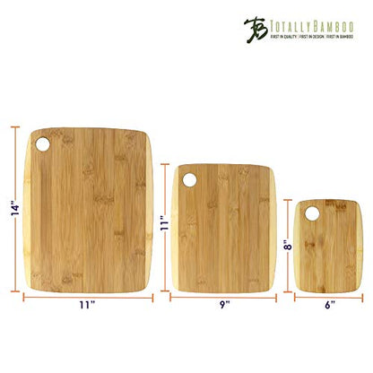 Totally Bamboo 3-Piece Two-Tone Bamboo Serving and Cutting Board Set - WoodArtSupply