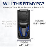 VIVO Adjustable Under Desk and Wall 3.5 to 7.8 inch Wide Office PC Mount, Computer Case CPU Machine Holder Stand with Swivel and Secure Locking, Holds 22 lbs, Black, MOUNT-PC01 VIVO
