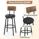 Zevemomo Dining Table Set for 4, 5-Piece Bar Table Set, Kitchen Table and Chairs, Counter Height High Top Table with 4 PU Upholstered Stools, Space-Saving Pub Table Sets for Small Space, Brown Zevemomo