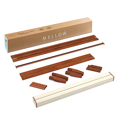 Mellow Naturalista Classic 16 Inch Solid Wood Platform Bed with Wooden Slats, Cherry, Queen Mellow