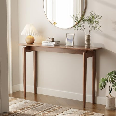 AQIMUELE Wood Console Table Walnut Entryway Table, Thin Console Table, Sofa Tables for Living Room (47.2'') AQIMUELE