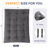 MAXYOYO Japanese Floor Mattress Full Size, 6" Foldable Futon Mattress Tufted Roll Up Floor Bed, Thick Polyester Tatami Mat Sleeping Pad for Camping Guest Room Dormitory Bedroom RV, Dark Grey MAXYOYO
