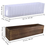 Winlyn Rustic Wooden Planter Box 17.3" L x 3.9" W x 3.9" H Brown Rectangular Planter Decorative Wood Box with Removable Plastic Liner Window Box for Farmhouse Wedding Home Garden Table Centerpiece. windiy