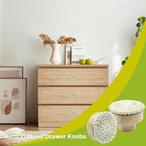 suiwotin 6pcs Rattan Dresser Knobs Boho Knobs, Natural Wood Wicker Woven Drawer Knobs, Wooden Knobs Decorative Cabinet Knobs Pulls Handles for Pantry, Cupboard, Furniture Knobs (White, Large) suiwotin