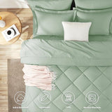 CozyLux Twin Comforter Set with Sheets Sage Green - 5 Pieces Bed in a Bag Twin, All Season Bed Set for Girls and Boys, Bedding Set with Down Alternative Comforter, Sheets, Pillowcase & Sham CozyLux