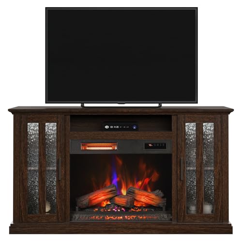 duraflame® Electric Fireplace TV Stand, Farmhouse Media Mantel with Storage, Stromburg Oak Duraflame