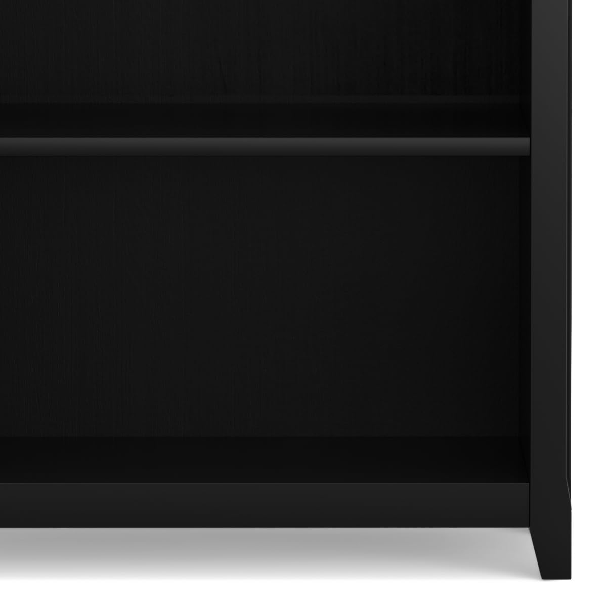SIMPLIHOME Amherst Bookcase - 70 inch Tall 5-Shelf Solid Wood Bookshelf in Black, Transitional Storage for Living Room, Study Room or Office with Adjustable Shelves and Tapered Legs SIMPLIHOME