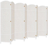 DURASPACE 8 Panel Room Divider, 6ft Tall Folding Privacy Screen, 19.5" Wide Panels, 360°Rotation, Hand-Woven Freestanding Wood Partition for Room Separation DURASPACE