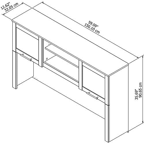 Bush Furniture Somerset 60W Desk Hutch with Shelves and Cabinets in Hansen Cherry - WoodArtSupply