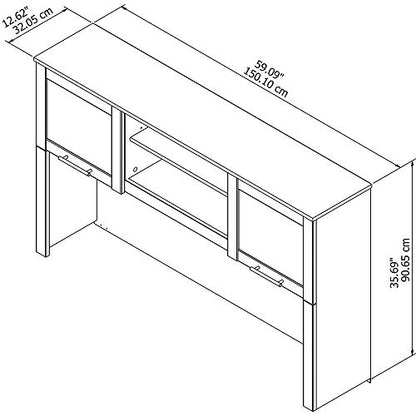 Bush Furniture Somerset 60W Desk Hutch with Shelves and Cabinets in Hansen Cherry - WoodArtSupply