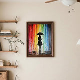 Diamond Painting Kits, Woman with Umbrella and Rainbow DIY Paint by Numbers for Adults Beginners, Full Drill Diamond Dots Paintings Rainbow Picture Arts for Home Wall Art Decor 12x16 inch UIBDVKS