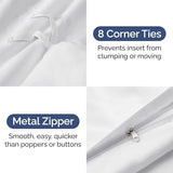 White Duvet Cover King Size - Extra Soft King Size Duvet Cover - Lightweight, Comfy, Cozy & Breathable - Easy Care & Fade Free with Zipper Closures & Ties - 104" x 90" Inches - Comforter Not Included CGK Unlimited