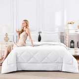 CozyLux Full Size Comforter Sets White - 7 Pieces Bed in a Bag Full, Luxury Soft Bed Set for All Seasons, Bedding Set with Down Alternative Comforter, Sheets, Pillowcases & Shams CozyLux