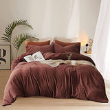 Pureant Brick Red Comforter Sets California King Women Girls Dark Rust Red Bedding Comforters Cotton Modern Solid Blackish Red Warm Quilts Cal King Adults Teens Pure Dark Red Blankets Durable Pureant