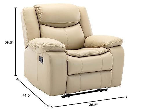 Familymill Breathable Leather Manual Recliner for Living Room Familymill