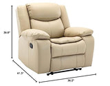 Familymill Breathable Leather Manual Recliner for Living Room Familymill