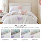 Intelligent Design Kids Rio Twin Comforter Set – Girls’ Reversible Tufted Chenille Bedding with Pastel Purple Butterflies and Pink Dot, 3pcs Intelligent Design