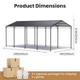 COSIEST 10x20ft Heavy Duty Carport, Anti-Snow/Rust Steel Frame & Roof Car Canopy for SUV Truck RV Parking, All-Weather Outdoor Storage Building Car Ports Shed for Home, Commercial, Farm COSIEST