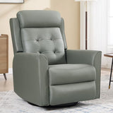 choairy Swivel Rocker Recliner Chair for Adults, Recliner Chairs for Small Spaces, Faux Leather Manual Reclining Sofa Chair, Comfy Soft Nursery Rocking Chair for Living Room， Olive Green