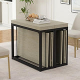 KEIKI 23.62" - 118" L Extendable Foldable Dining Room Table for 2-10 People, Wood Modern Rustic Rectangle Expandable Kitchen Living Meeting Room Furniture, 5 Tabletop Length Options KEIKI