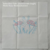 Esffaci Embroidery Starter Kit for Adult Beginner with Flamingo Plant Pattern Hand Embroidery Set with Embroidery Cloth Hoop Needles Colorful Floss and Instruction