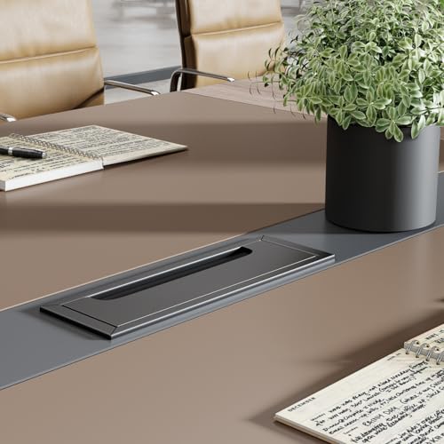 SNKBOAT Conference Table 12 ', Modern Meeting Table for 10-12 People, Modern Conference Room Table with Cable Management & 1.61" Thickened Desktop, for Office Conference SNKBOAT