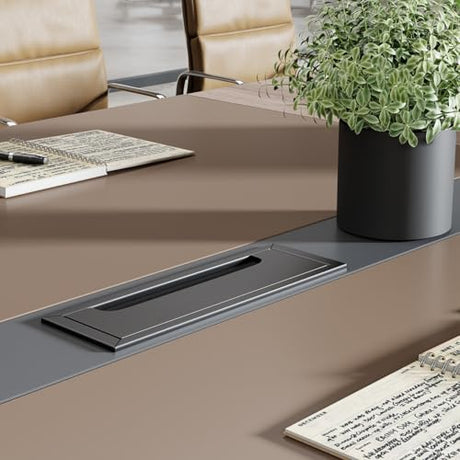 SNKBOAT Conference Table 12 ', Modern Meeting Table for 10-12 People, Modern Conference Room Table with Cable Management & 1.61" Thickened Desktop, for Office Conference SNKBOAT
