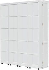 MERITLINE Queen Murphy Bed Cabinet with Storage Bookshelf Bookcase, Wood Hidden Foldable White Murphy Wall Bed with Storage Shelves for Adults MERITLINE