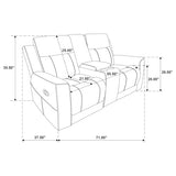 Coaster Home Furnishings - Brentwood - Fabric - Manual Motion Reclining Loveseat with Tufted Accents and Track Arms - Living Room - 30-Inch - Taupe - 610282 Coaster Fine Furniture