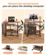 QZMDSM Laptop Desk Adjustable Desk Small Standing Desk Home Office Desks for Small Spaces Portable Desks Table for Bedrooms,Mobile Rolling Computer Work Desks on Wheels QZMDSM