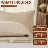Overket 100% Linen Sheets Queen Size,Breathable & Durable 4-Piece Bed Flax Sheet Set,Soft All-Season Bedding for Hot Sleepers 16" Deep Pocket Oeko-TEX Certified,（Queen, Linen） Overket