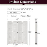 Rose Home Fashion 6 ft Tall Room Divider, Room Dividers and Folding Privacy Screens, 15.7in Privacy Screen 4 Panel Partition Temporary Wall Separation for Private, White Rose Home Fashion