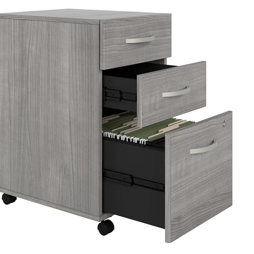 Bush Business Furniture Studio C 72W x 30D L Shaped Desk with 42W Return in Platinum Gray Bush Business Furniture