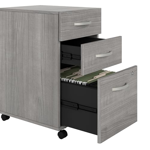 Bush Business Furniture Studio C 72W x 30D L Shaped Desk with 42W Return in Platinum Gray - WoodArtSupply