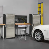 Seville Classics Pegboard Workcenter with 23 Peg Hook Assortment and Drawer Table, 48", Satin Graphite Seville Classics