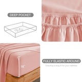 Twin XL Sheet Sets Pink Cooling Single Hypoallergenic Bed Sheets Microfiber Dorm Bedding Wrinkle Free Extra Deep Pocket Sheets & Pillowcases Soft Elegant Comfort Oeko-Tex Summer Bedsheets Yibeizi