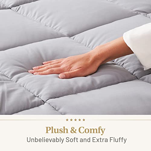 Lavish Comforts® Gray King Comforter – Fluffy Down Alternative Duvet Insert, Light Gray Comforter, All-Season Bedding, Hypoallergenic, Machine Washable, King Duvet Insert w/Corner Loops Lavish Comforts