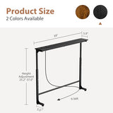 GRLEAF 39" Adjustable Height Narrow Console Table with Power Outlets, Long Sofa Table with Charging Station Behind Couch Table Skinny Entryway Table for Living Room, Hallway and Office – Black GRLEAF