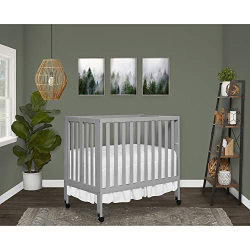Dream On Me Jett Non-Full Size Folding Convertible Crib, Lightweight Portable Crib, Three Adjustable Mattress Height Settings, Easy to Fold Travel Crib, 1.5” Mattress Pad Included Dream On Me