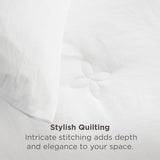 Bedsure Twin Comforter Set White, Soft Prewashed Twin Size Bedding, Quilted Comforter with Clover Design, Down Alternative Comforter for All Seasons, 2 Pieces Bed Set with 1 Pillow Sham Bedsure