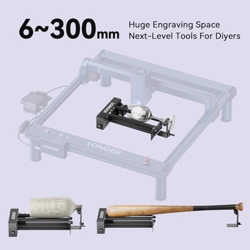 Longer Laser Engraver New-Rotary Roller, Y-axis 360° Rotation, Compatible with Other Brands of Engraver，a Good Partner for Laser Engraving Machine Longer