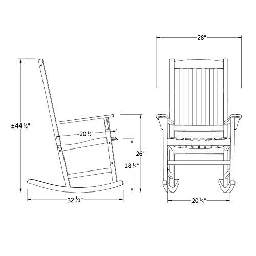 Cambridge Casual Bentley Outdoor Porch Rocking Chair for Patio Furniture, Solid Wood, Black