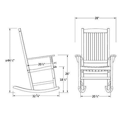 Cambridge Casual Bentley Outdoor Porch Rocking Chair for Patio Furniture, Solid Wood, Black