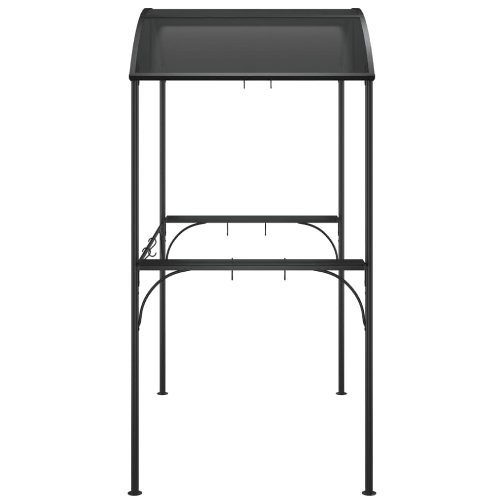 loibinfen Steel BBQ Grill Gazebo Shelter with Side Shelves, Steel Barbecue Grill Gazebo Tent, Outdoor BBQ Canopy with Side Shelves for Garden, Patio, Backyard, Anthracite 86.6"x45.3"x90.6" loibinfen