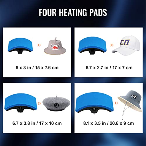 VEVOR 4-in-1 Hat Heat Press, 6x3inches Heating Platen Cap Heat Press Machine, Sublimation Transfer Hats Caps, LCD Digital Control with Four Replaceable Heating Pads (6x3/6.7x2.7/6.7x3.8/8.1x3 - WoodArtSupply