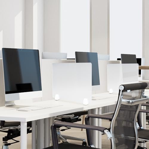 Nisorpa Desk Divider Privacy Panels Acrylic Partitions with Clips Classroom Privacy Shield for Desk Privacy Divider Partition for Schools Office Call Centers,Noise and Visual Guard,4Pcs-23.6”L X15.8”W Nisorpa