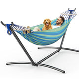 ANAGOO Double Hammock with Stand, 2 Person Hammock with Carrying Bag,Heavy Duty Portable,500 lb Capacity, Perfect for Both Indoors and Outdoors,Wide Blue ANAGOO
