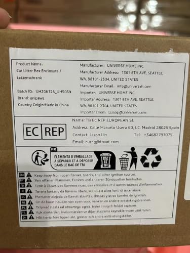 unipaws Cat Litter Box Enclosure Furniture, Cat Washroom, Hidden Litter Box Cover, Cabinet for Large Cat, Dog Proof Cat Litter Boxes, Hideaway Litter Box, Cat House, White unipaws